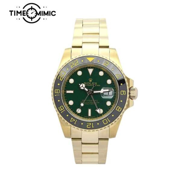 Replica Rolex GMT-Master II 116718LN-40mm Gold Green Dial super clone watch