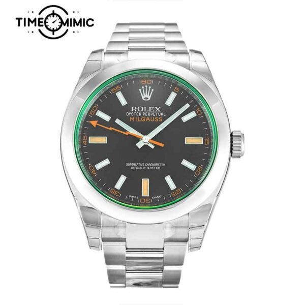 Supper replica Rolex Milgauss 116400GV -40mm Black Dial Fake Watches clone
