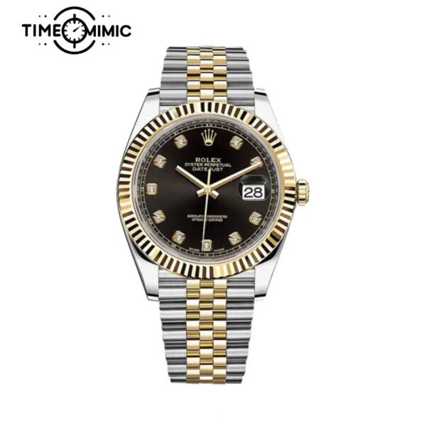 Supper replica Rolex Datejust 126333-41mm Black Diamond Dial Fake Watches clone