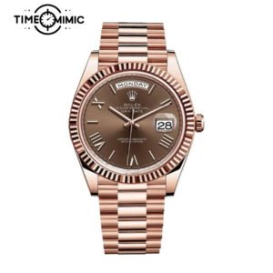 Super replica Rolex Day-Date 228235-40mm Brown Dial Fake Watches clone