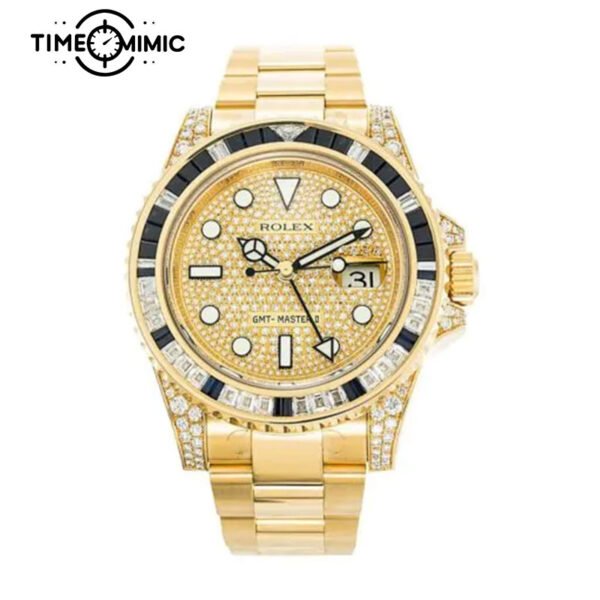 Replica Rolex GMT-Master II 116758SA-40mm Gold Diamond super clone watch