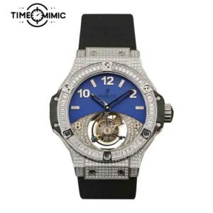 Supper replica Hublot Classic Fusion Tourbillon Best Edition With Diamond Blue Dial-45mm Fake Watches clone