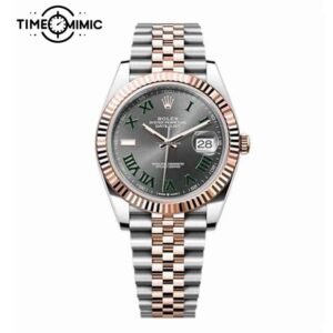 Replica Rolex Datejust 126331-41mm Grey Dial Wimbledon Fake Watches Clone
