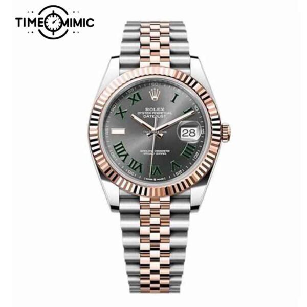 Replica Rolex Datejust 126331-41mm Grey Dial Wimbledon Fake Watches Clone
