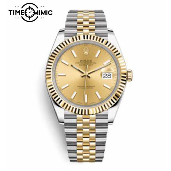 Supper replica Rolex Datejust 126333-41mm Gold Dial Fake Watches clone