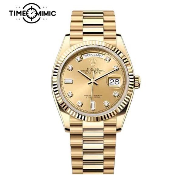 Supper replica Rolex Day-Date 128238-36mm gold diamond Dial Fake Watches clone