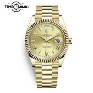 Supper replica Rolex Day-Date 228238-40mm Gold dial Fake Watches clone