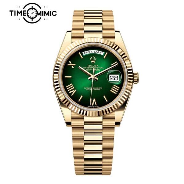 Super replica Rolex Day-Date 228238-40mm Green Dial Fake Watches clone