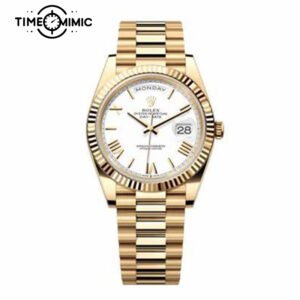 Super replica Rolex Day-Date 228238-40mm White Dial Fake Watches clone