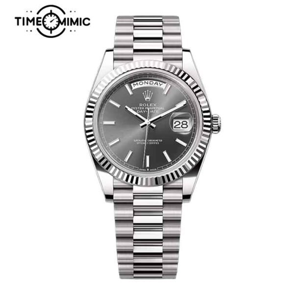 Super replica Rolex Day-Date 228239-40mm Grey Dial Fake Watches clone