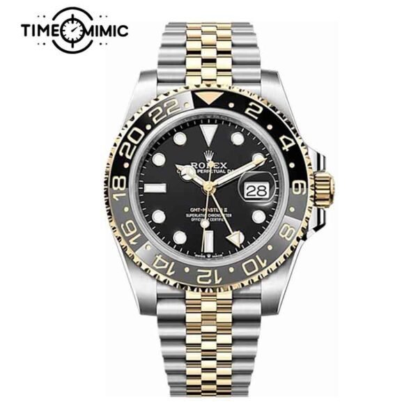 Replica Rolex GMT-Master II 126713GRNR-40mm Two Tone Black Dial super clone watch
