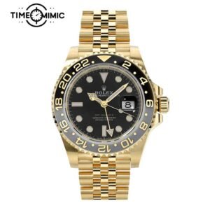Replica Rolex GMT-Master II 126718GRNR-40mm Gold Black Dial super clone watch