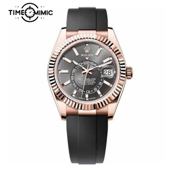 Supper replica Rolex Sky-Dweller 336235-42mm Grey Dial Fake Watches clone