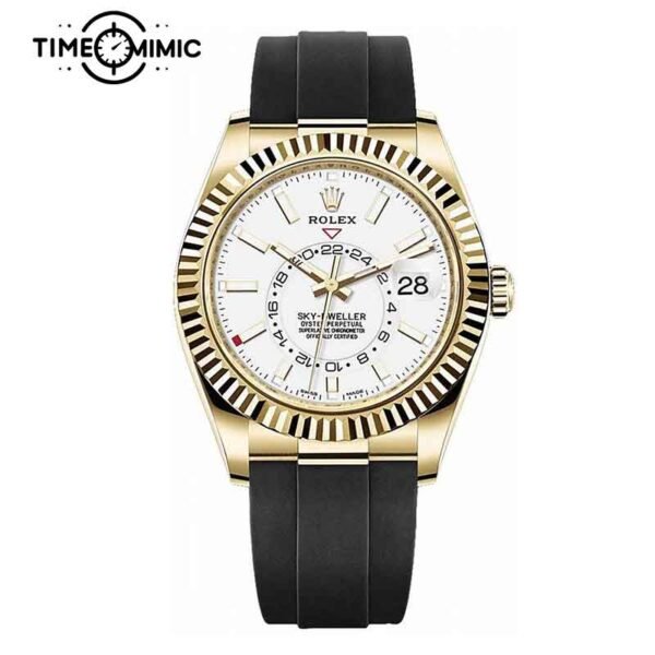 Supper replica Rolex Sky-Dweller 336238-42mm White Dial Fake Watches clone