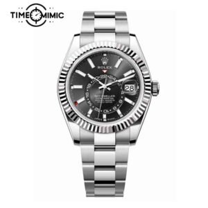 Supper replica Rolex Sky-Dweller 336934-42mm Black Dial Fake Watches clone