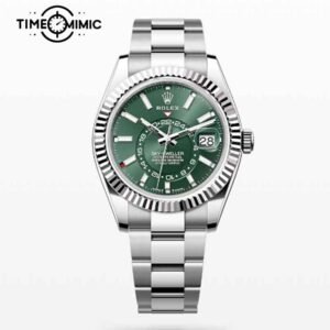 Supper replica Rolex Sky-Dweller 336934-42mm Green Dial Fake Watches clone