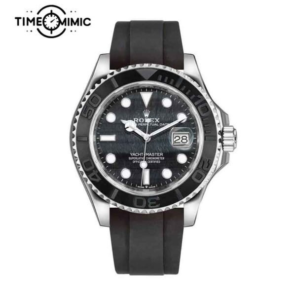 Supper replica Rolex Yacht-Master Gold 226659-42mm Black Dial Fake Watches clone