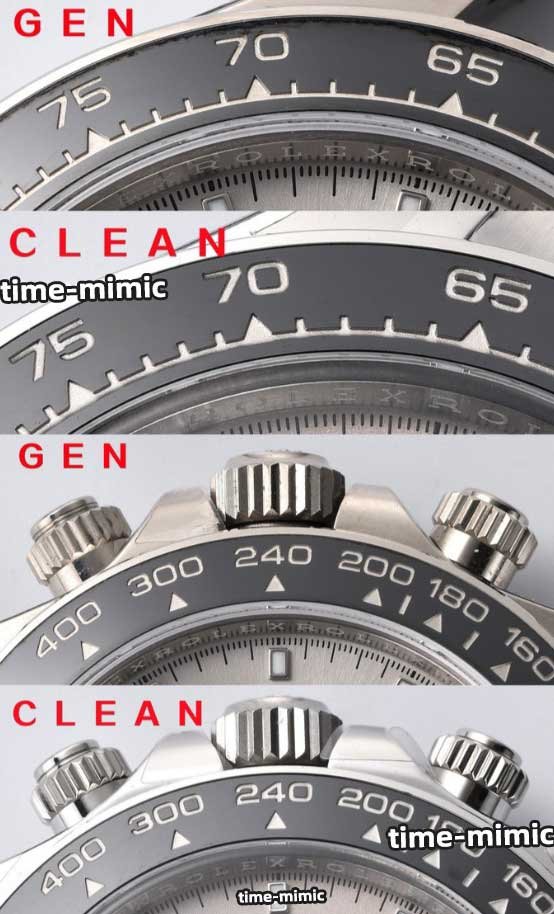 Clean Factory Rolex Cosmograph Daytona m126519ln Cement Grey 4131 Movement Replica watch vs Genuine:Cerachrom Bezel Comparison