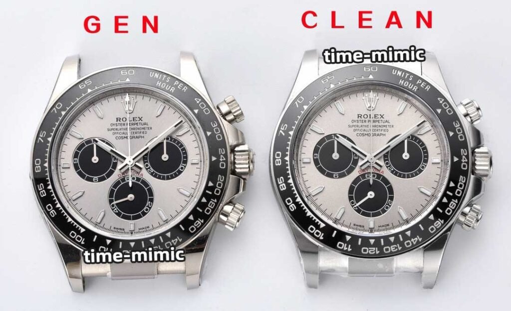 Clean Factory Rolex Cosmograph Daytona m126519ln Cement Grey 4131 Movement Replica watch vs Genuine: Appearance comparison pictures