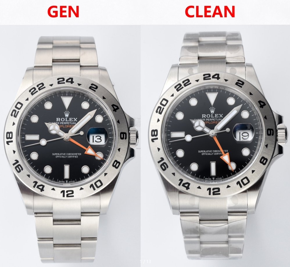 Clean Factory Rolex Explorer II 226570 Black Dial Review vs. Genuine Comparison picture