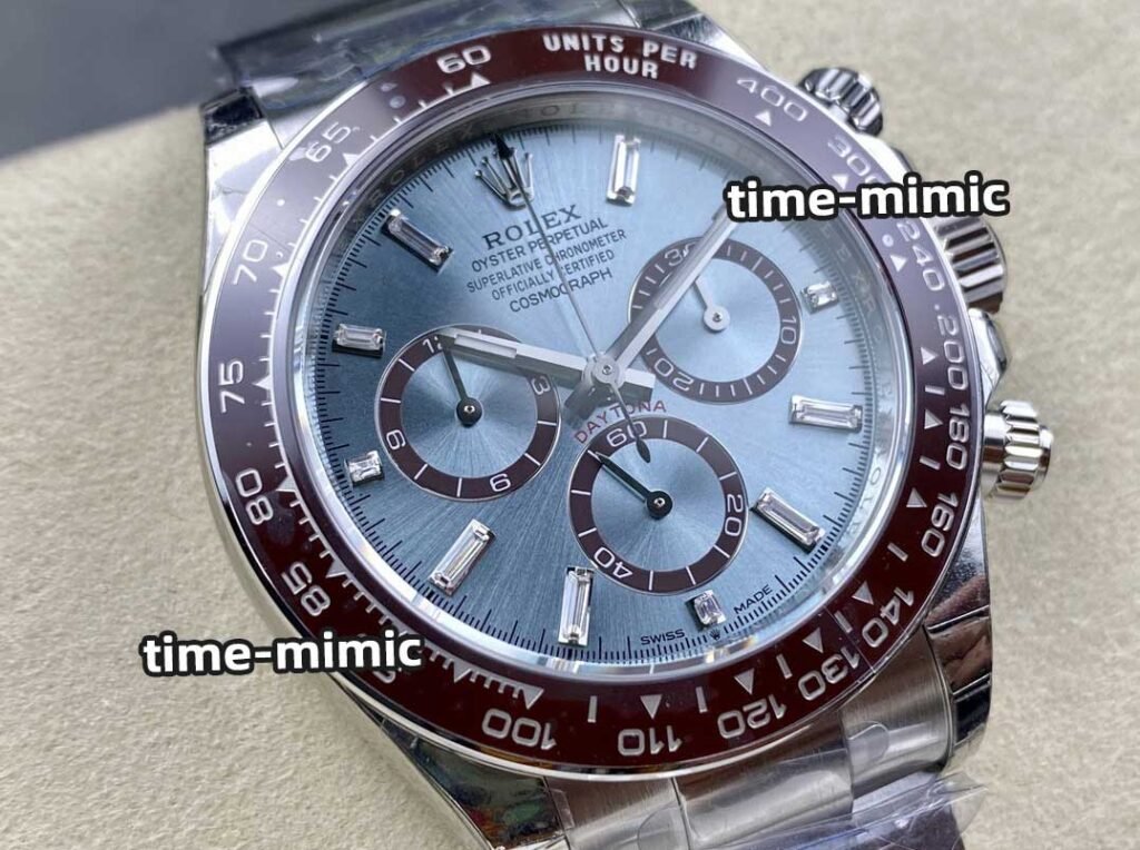 BT Factory Dandong 4131 movement Ice Blue Daytona m126506 Replica Watch:Dial And Cerachrom Bezel Details