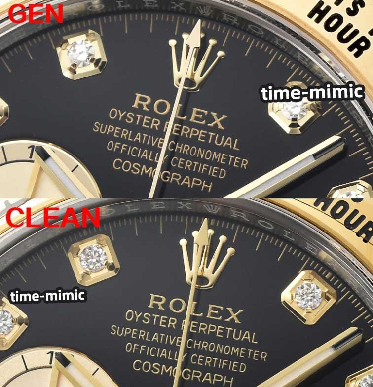 Genuine vs Replica: Clean Factory Rolex Daytona 126503 Two-Tone Diamond Markers 4131 Dial font comparison