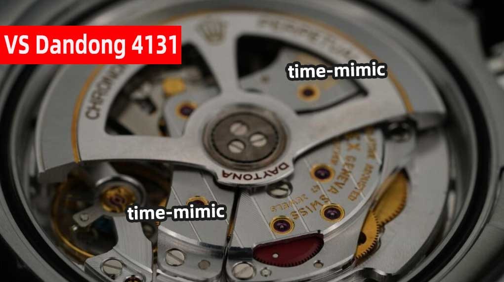 Rolex Daytona M126500LN VS Factory (Dandong 4131):Movement engraving comparison