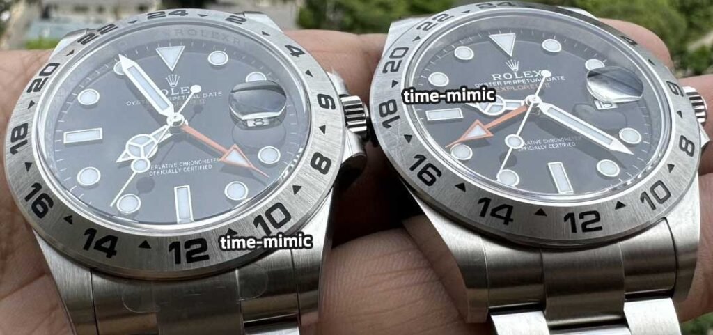 Clean Factory Rolex Explorer II 226570 Black Dial Review vs. Genuine Natural Light Comparison Shots picture