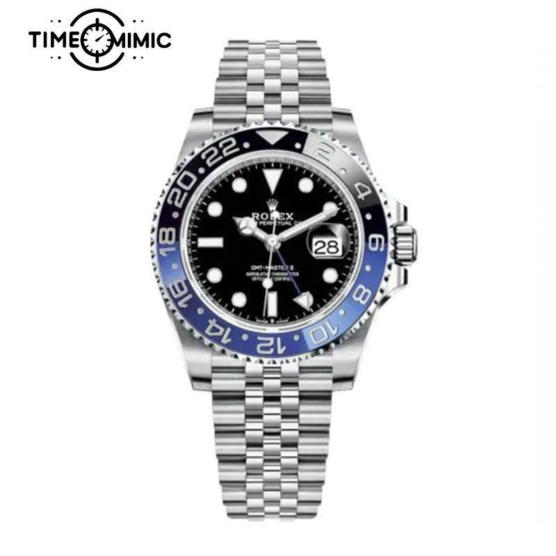 Supper replica Rolex GMT-Master II 126710BLRO-40mm Batman Black blue bezel Fake Watches clone