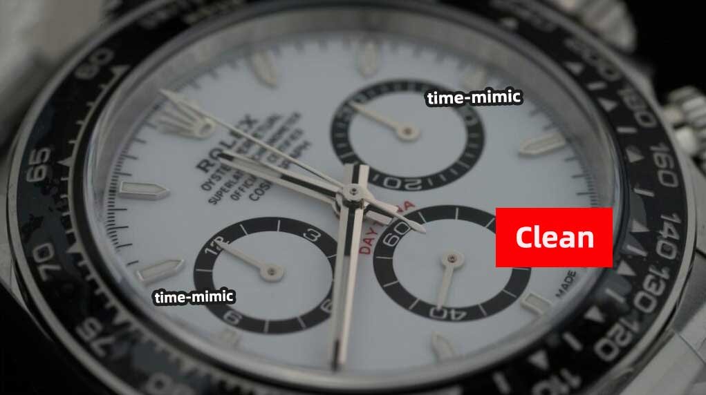 Rolex Daytona M126500LN-0001 Panda CLEAN Factory (Shanghai 4131):sub-dials and Hands comparison