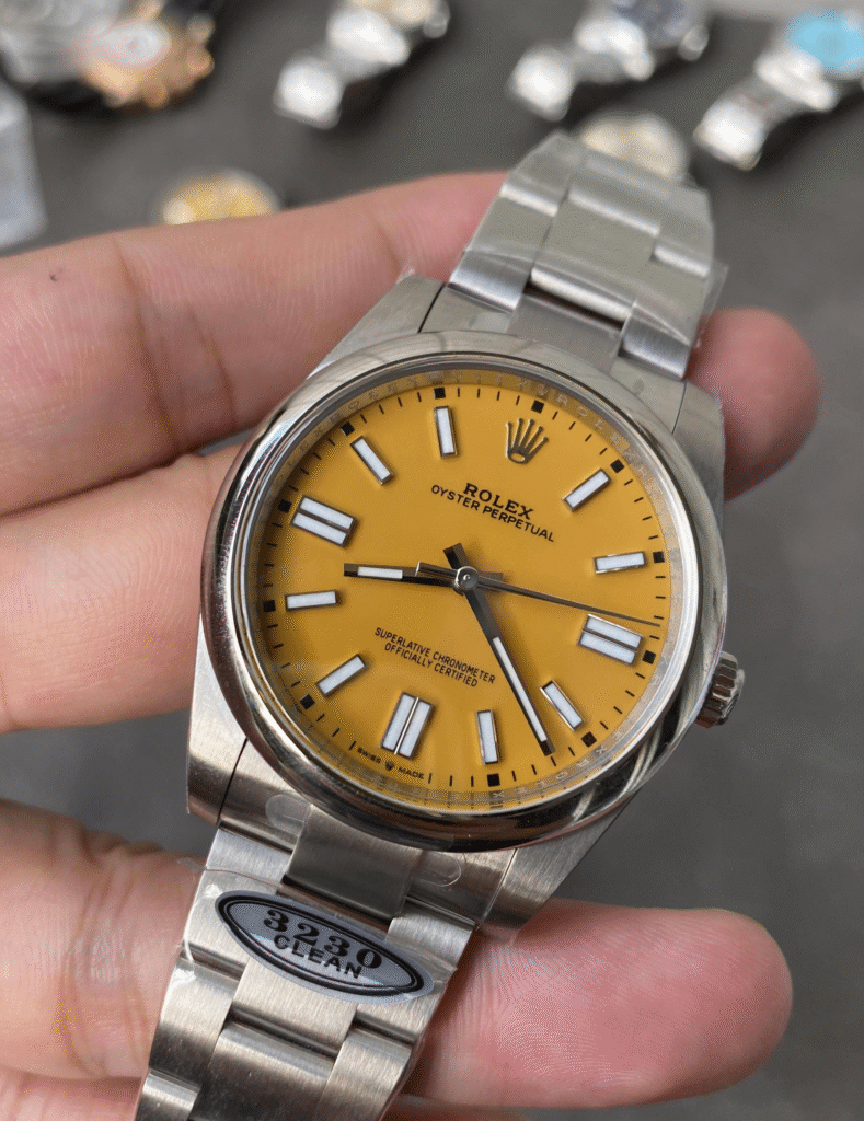 Clean Factory Rolex Oyster Perpetual Clone 124300 Yellow Dial