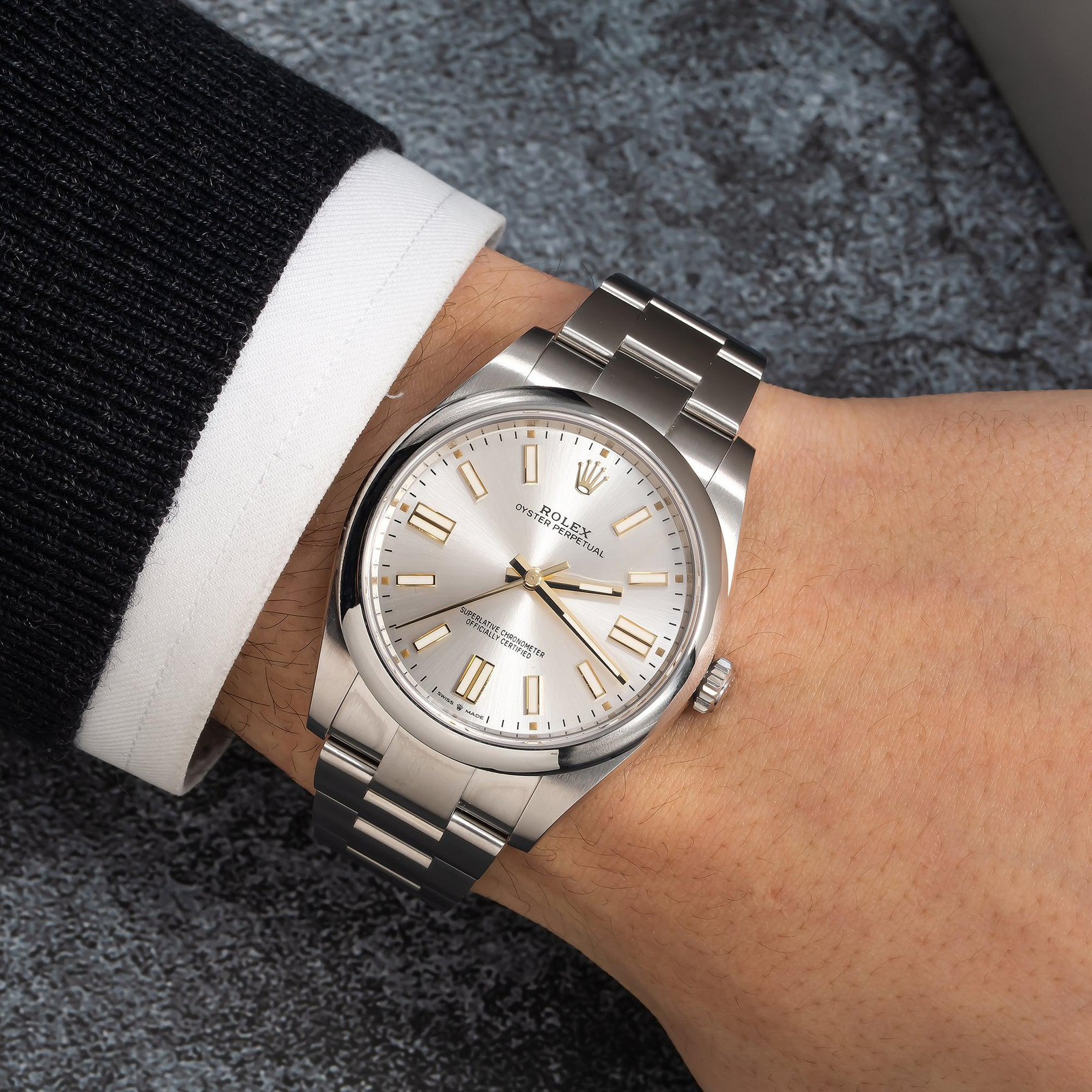 Rolex Oyster Perpetual Clone 124300 Silver Dial