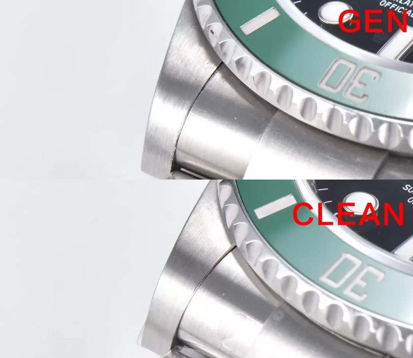 Replica Watch Clean Factory Rolex Submariner 126610LV-0002 Super Clone vs Original - Bezel Corner Rounding Comparison