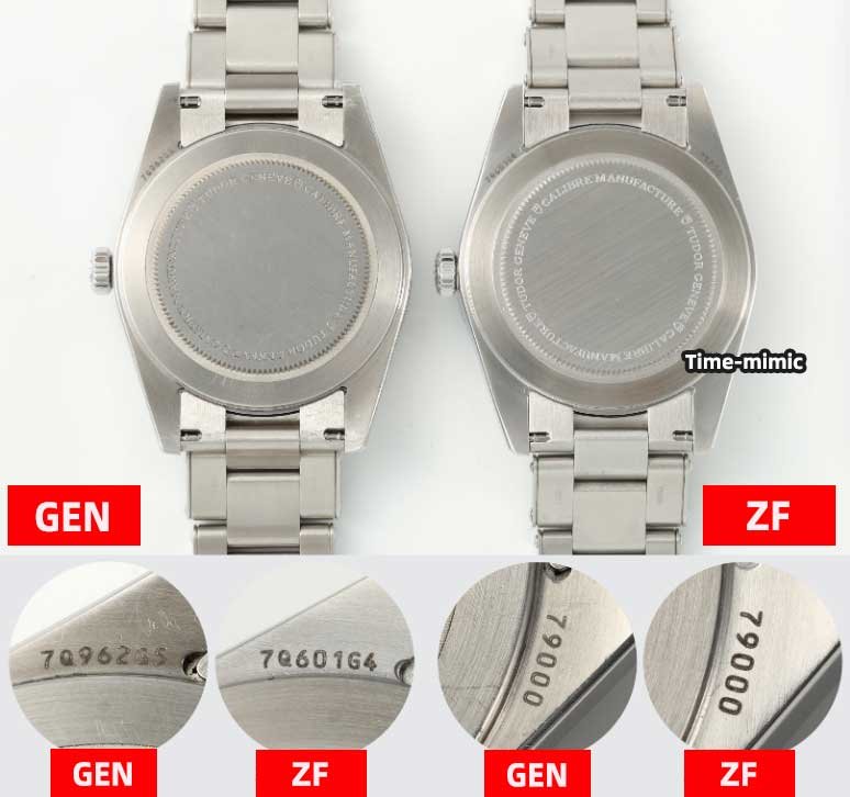 ZF Factory Tudor Black Bay 54 M79000N-0001 Replica Watch vs Real: Case back Engraving Comparison