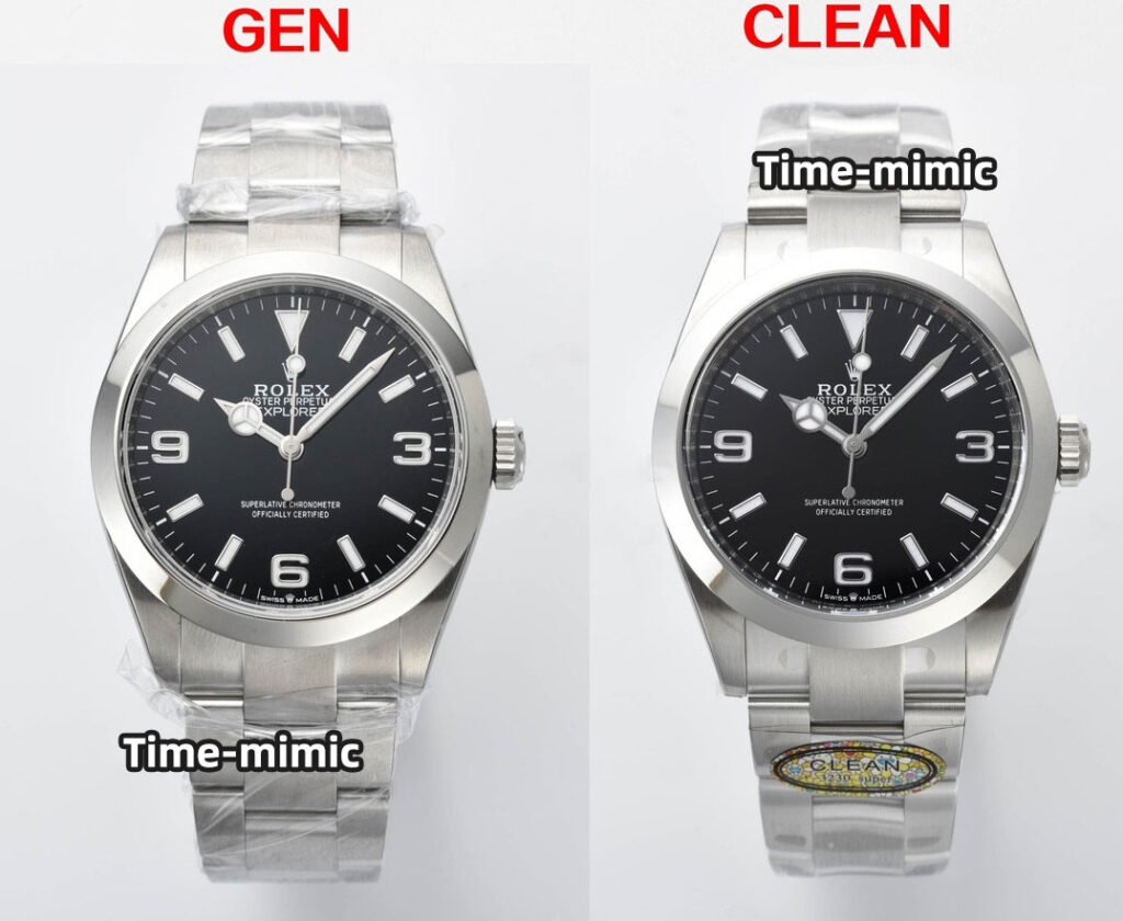 CLEAN Factory Rolex Explorer 224270 Super Clone Fake Watch vs Real:Exterior Comparison