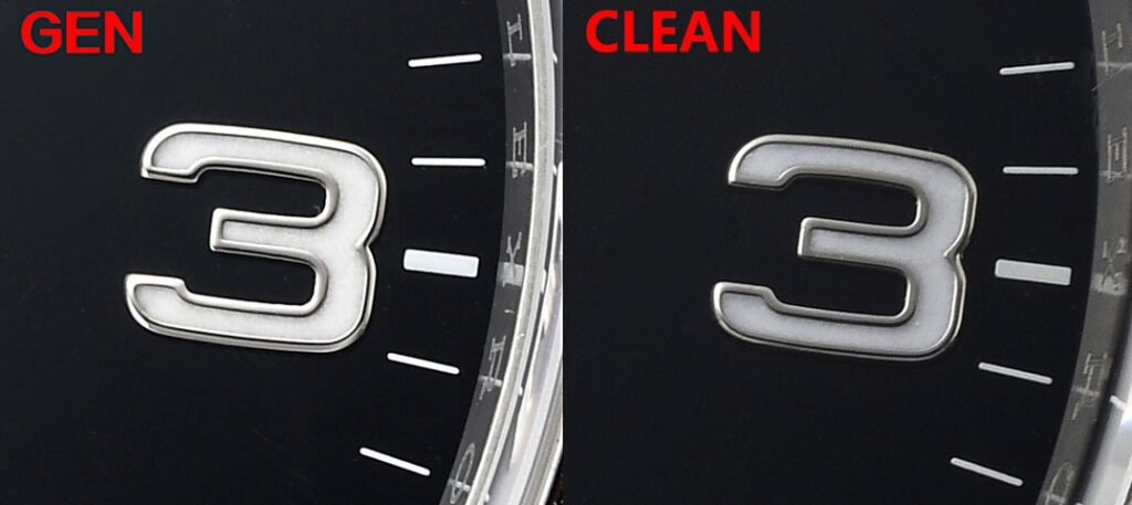 CLEAN Factory Rolex Explorer 224270 Super Clone Fake Watch vs Real:Hour Marker Comparison