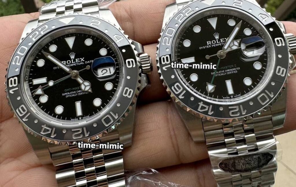 Clean factory rolex gmt master 2 replica watches vs. Genuine – Natural Light Comparison Shots