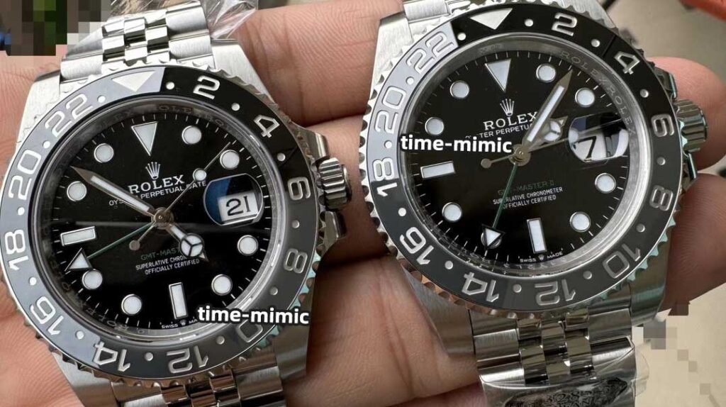 Clean factory rolex gmt master 2 replica watches vs. Genuine – Natural Light Comparison Shots
