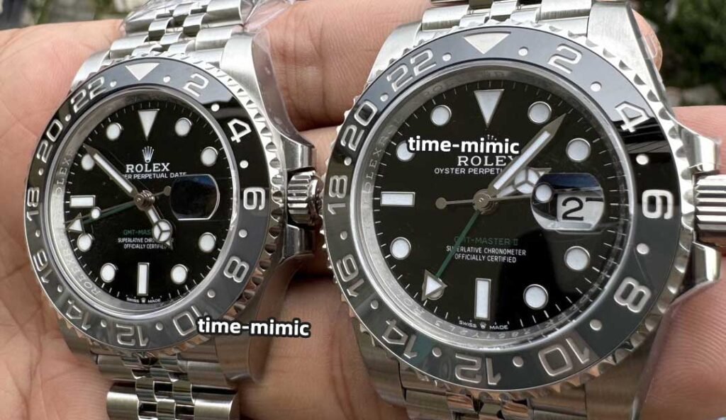 Clean factory rolex gmt master 2 replica watches vs. Genuine – Natural Light Comparison Shots
