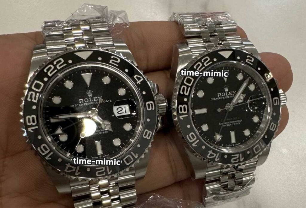 Clean factory rolex gmt master 2 replica watches vs. Genuine – Natural Light Comparison Shots
