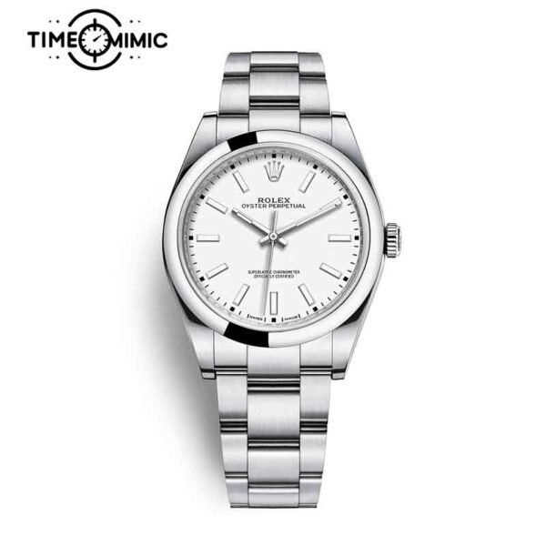 Replica Rolex Oyster Perpetual White 114300-39mm Fake Watch clone