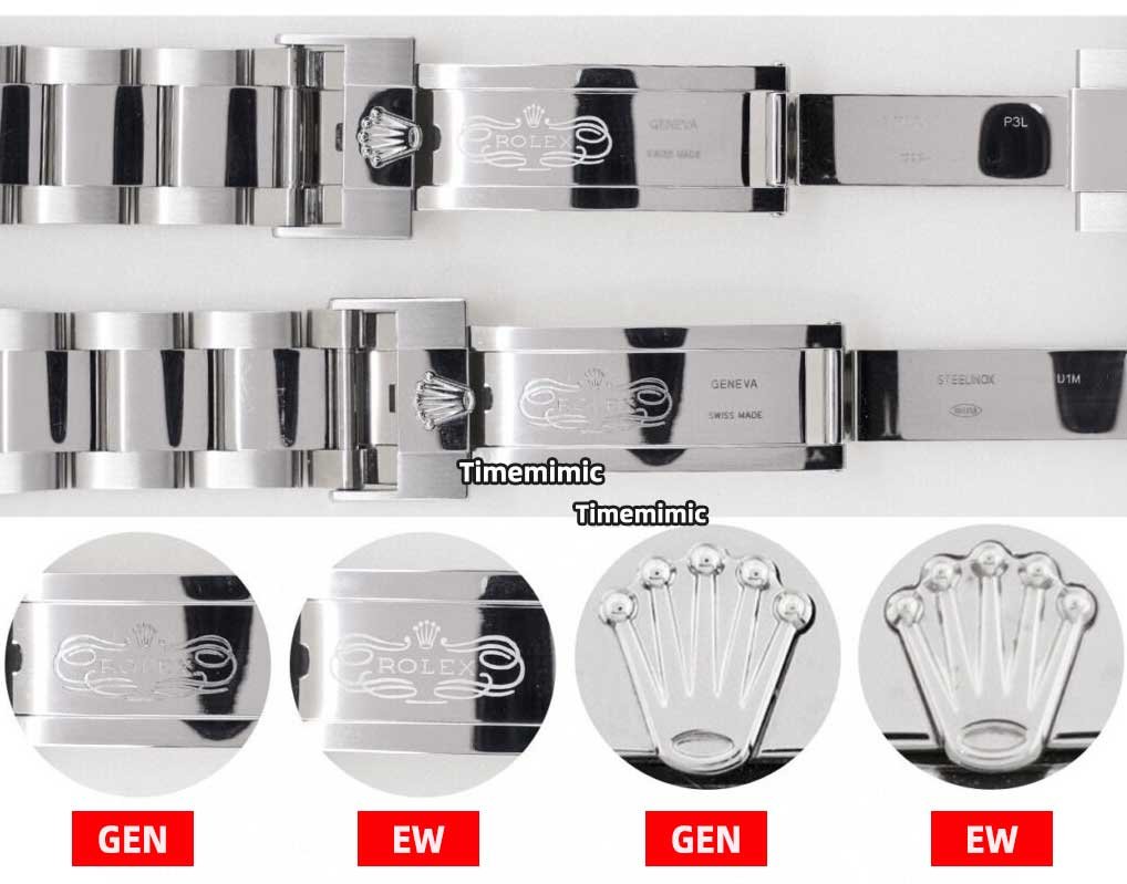 EW Factory Rolex GMT-Master II M126710BLRO-0001 Replica Watch Fake vs Genuine：Buckle and inner engraving comparison