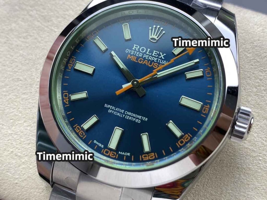 VS factory Rolex Milgauss 116400GV Super Clone Watches Dial details