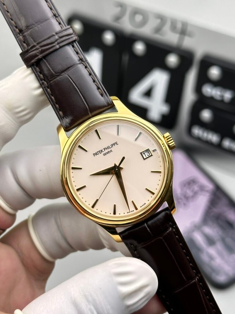 3K Factory Patek Philippe Calatrava Replica Flip Cover Gold Watch QC Photo