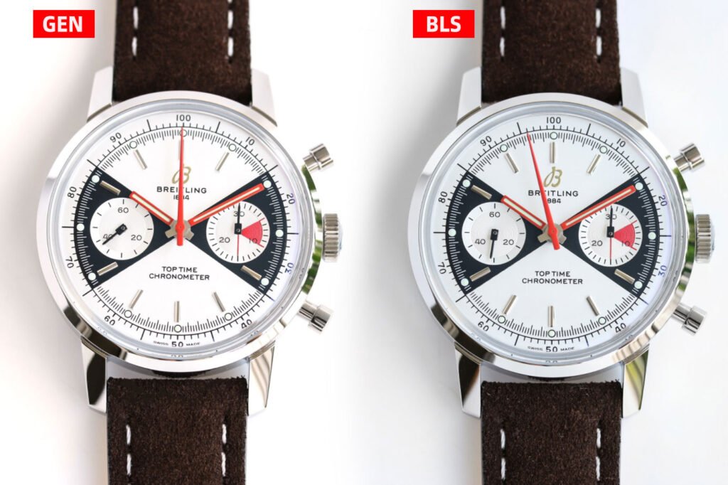 Breitling TOP TIME Limited Edition A23310121G1X1 Chronograph Replica vs Real Appearance comparison