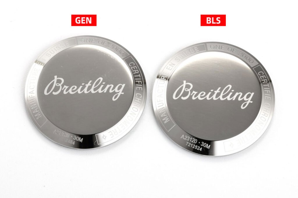 Breitling TOP TIME Limited Edition A23310121G1X1 Chronograph Replica vs Real Back Cover Comparison