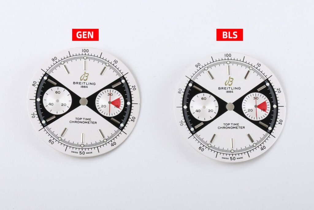 Breitling TOP TIME Limited Edition A23310121G1X1 Chronograph Replica vs Real Markings Comparison