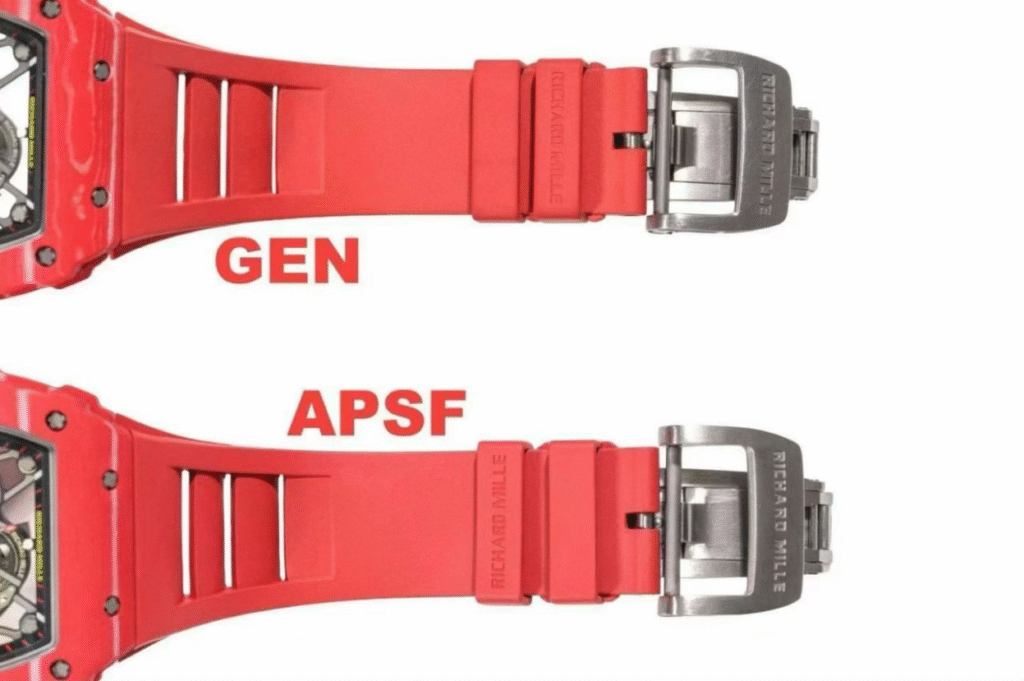 APS Factory Richard Mille Replica vs Original RM35-02 Clasp Comparison