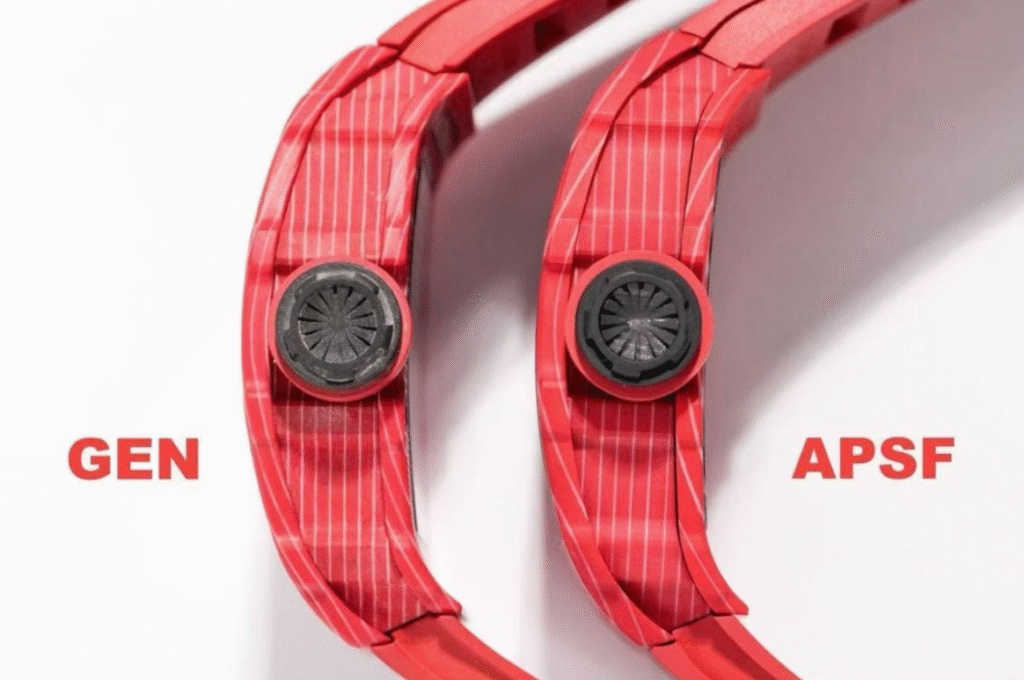 APS Factory Richard Mille Replica vs Original RM35-02 Crown Comparison