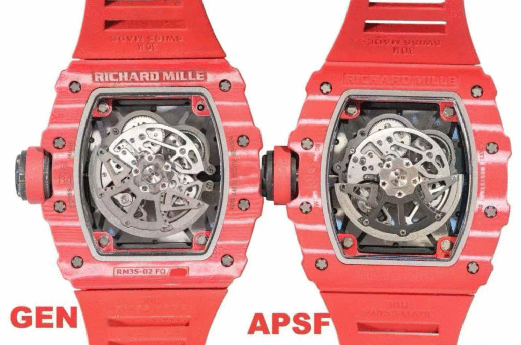 APS Factory Richard Mille Replica vs Original RM35-02 Movement Comparison